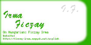 irma ficzay business card